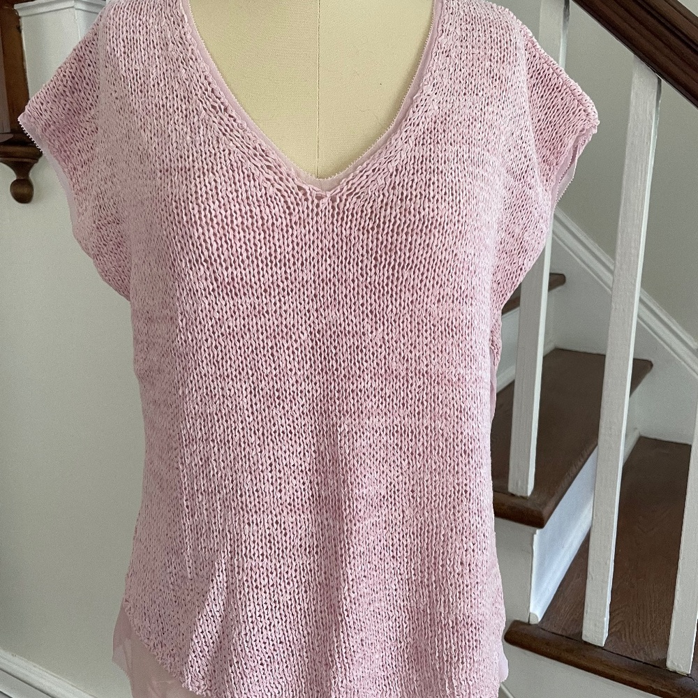 Pink Crochet Sweater